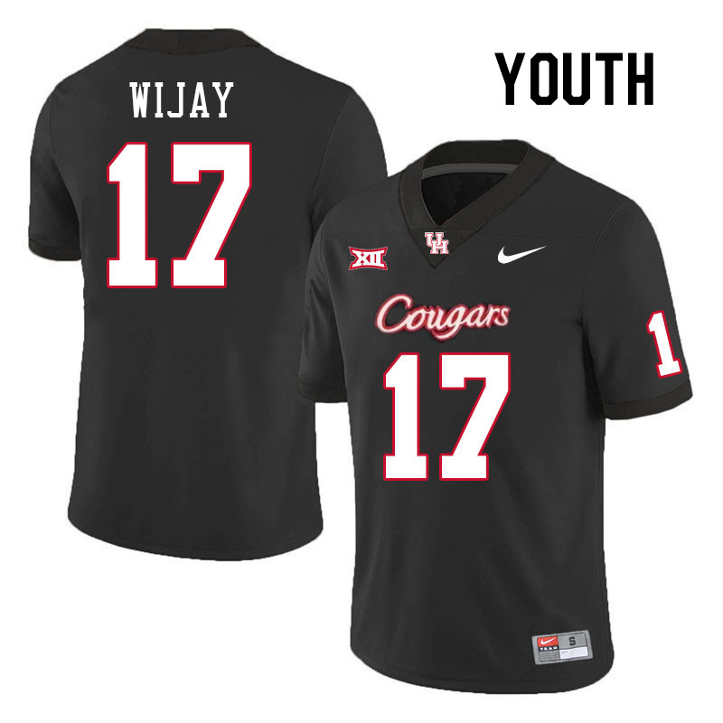 Youth #17 Indiana Wijay Houston Cougars College Football Jerseys Stitched-Black